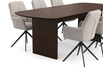Alma spisegruppe rektangulær 220 cm røget eg med 6 Torsby-spisestole - Røget eg - Møbler - Borde - Spisebordssæt