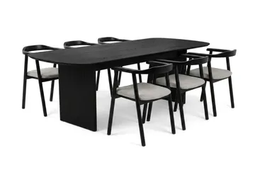 220 cm - Sortbejdset eg