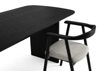 Alma spisegruppe rektangulær 220 cm sort med 6 Jolie spisestole - Møbler - Borde - Spisebordssæt