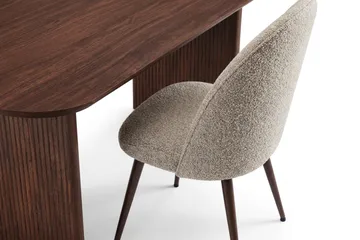 Alma spisegruppe rektangulær 220 cm valnød med 6 Nibe Plus spisebordsstole - Valnød - Møbler - Borde - Spisebordssæt