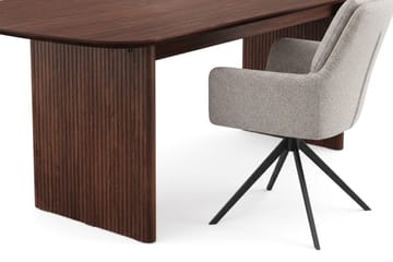 Alma spisegruppe rektangulær 220 cm valnød med 6 Torsby-spisestole - Valnød - Møbler - Borde - Spisebordssæt
