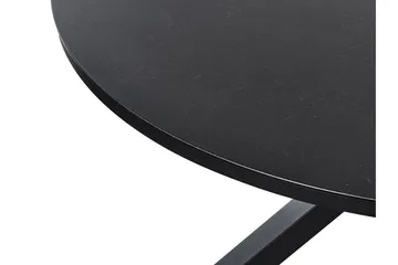 Altona Rundt Spisebord 120 cm med Glasplade, Sten- og Metaludseende - Sort - Møbler - Borde - Spisebord og køkkenbord