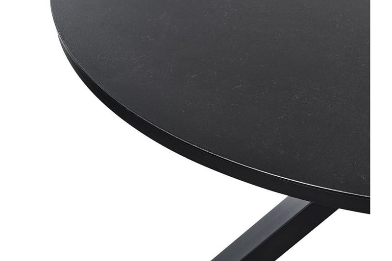 Altona Rundt Spisebord 120 cm med Glasplade, Sten- og Metaludseende - Sort - Møbler - Borde - Spisebord og køkkenbord