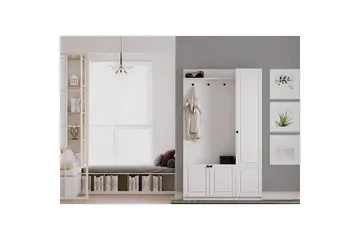 Alvric Hattehylde 120 cm - Mat Hvid - Møbler - Entrémøbler - Møbelsæt til hall og entre