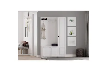 Alvric Hattehylde 120 cm - Mat Hvid - Møbler - Entrémøbler - Møbelsæt til hall og entre
