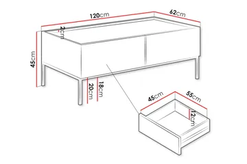 Amelus Sofabord 120 cm - Brun - Møbler - Borde - Sofabord