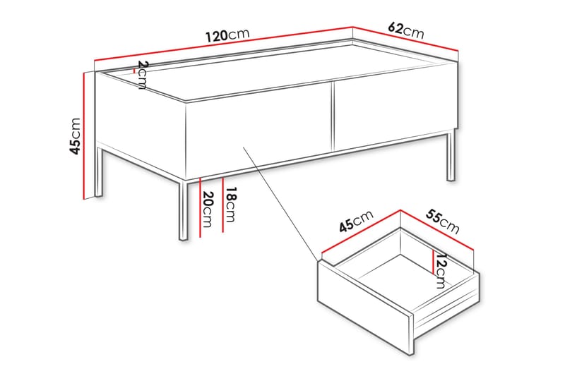 Amelus Sofabord 120 cm - Brun - Møbler - Borde - Sofabord