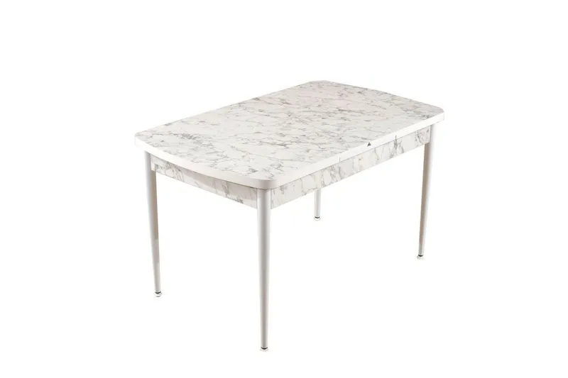 Amerbach Spisebord 132 cm Rektangulær - Hvid/Grå - Møbler - Borde - Spisebord og køkkenbord