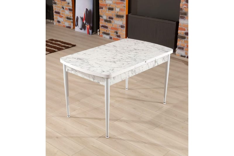 Amerbach Spisebord 132 cm Rektangulær - Hvid/Grå - Møbler - Borde - Spisebord og køkkenbord