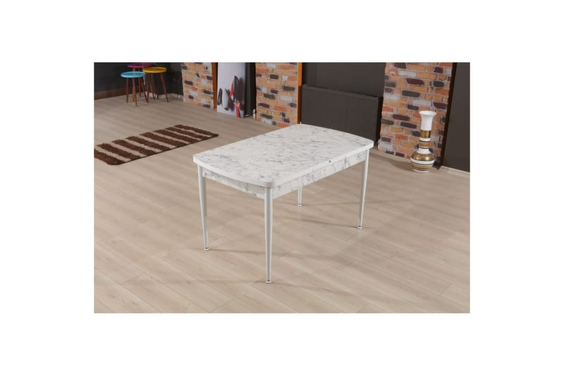 Amerbach Spisebord 132 cm Rektangulær - Hvid/Grå - Møbler - Borde - Spisebord og køkkenbord
