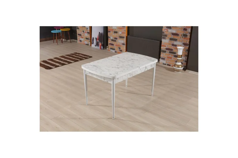 Amerbach Spisebord 132 cm Rektangulær - Hvid/Grå - Møbler - Borde - Spisebord og køkkenbord