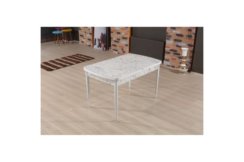 Amerbach Spisebord 132 cm Rektangulær - Hvid/Grå - Møbler - Borde - Spisebord og køkkenbord