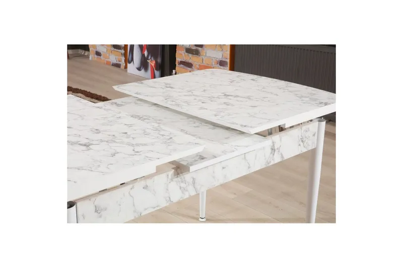 Amerbach Spisebord 132 cm Rektangulær - Hvid/Grå - Møbler - Borde - Spisebord og køkkenbord