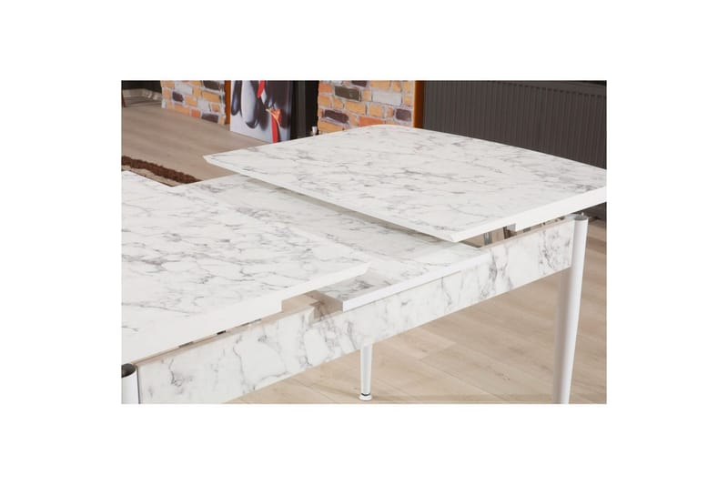 Amerbach Spisebord 132 cm Rektangulær - Hvid/Grå - Møbler - Borde - Spisebord og køkkenbord