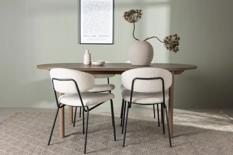 Andy Spisebord 180x90 cm Brun med 4 Chico Spisestole