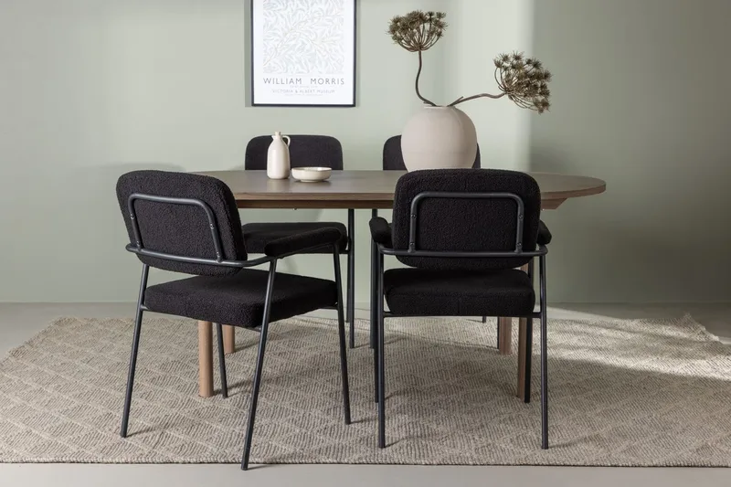 Andy Spisebord 180x90 cm Brun med 4 Yesterday Spisestole