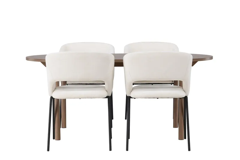 Andy Spisebordssæt 180 cm Oval med 4 Day Stole, Svart