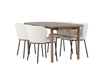 Andy Spisegruppe 180 cm Oval med 4 Edina Stole - Natur - Møbler - Borde - Spisebordssæt