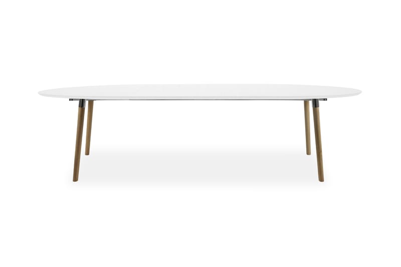 Anita Udvideligt Spisebord 170 cm Oval - Hvid/Træben - Spisebord og køkkenbord
