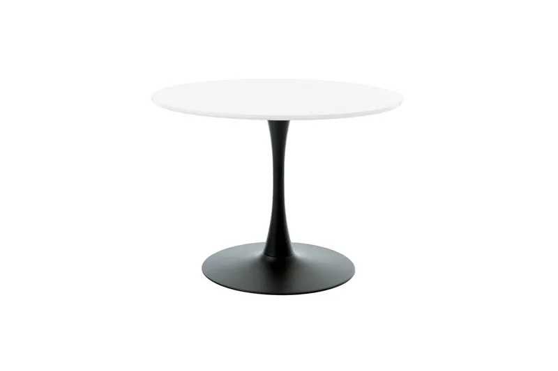 Ankar Rundt Spisebord 110 cm med Eg- og Metaludseende, Hvid