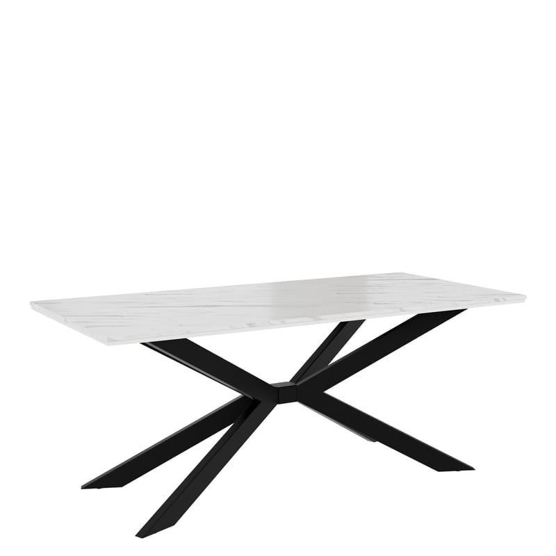 Aplung Spisebord 190 cm Rektangulær, Hvid/Sort
