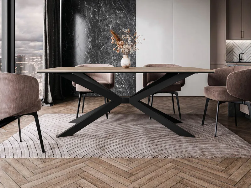 Aplung Spisebord 190 cm Rektangulær - Sort/Brun - Møbler - Borde - Spisebord og køkkenbord