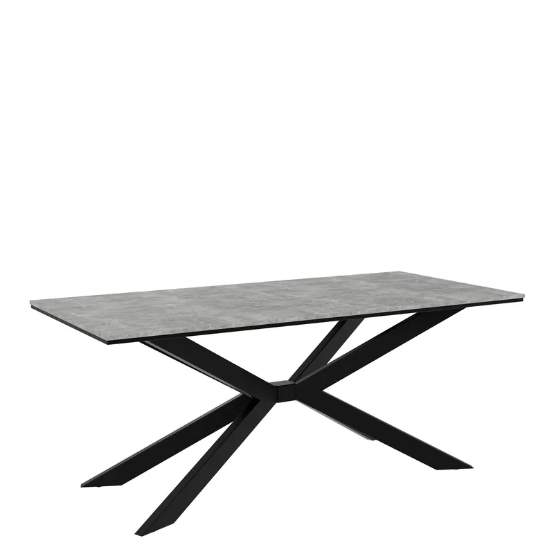 Aplung Spisebord 190 cm Rektangulær - Sort/Grå - Møbler - Borde - Spisebord og køkkenbord