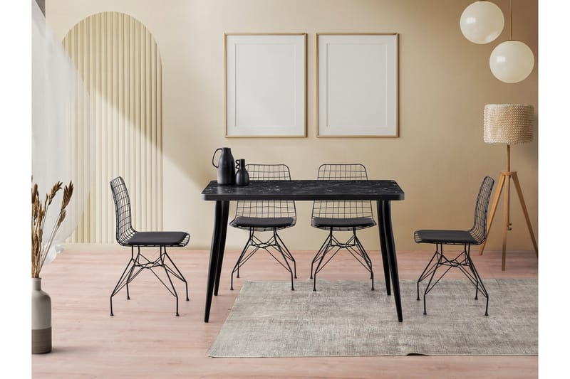 Armenia Spisebord 120 cm Rektangulært - Sort - Møbler - Borde - Spisebord og køkkenbord