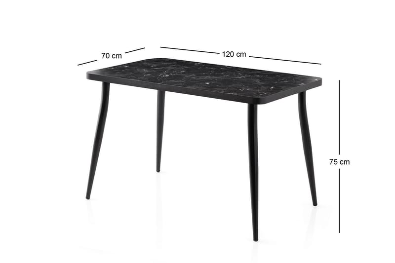 Armenia Spisebord 120 cm Rektangulært - Sort - Møbler - Borde - Spisebord og køkkenbord