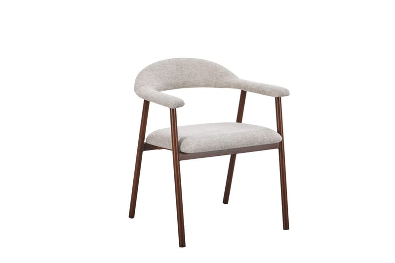 Arvo rund spisegruppe 120 cm Travertinlook med 4 Ronja spisebordsstole - Valnød - Møbler - Borde - Spisebordssæt