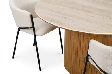 Arvo rund spisegruppe 150 cm eg med 6 Filip spisebordsstole - Eg - Møbler - Borde - Spisebordssæt