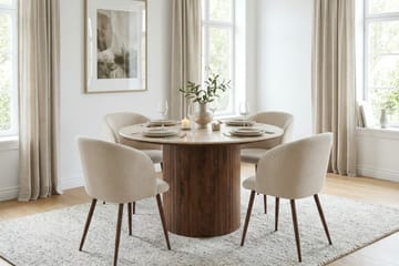 Arvo Rundt Spisebord 120 cm - Valnød - Møbler - Borde - Spisebord og køkkenbord
