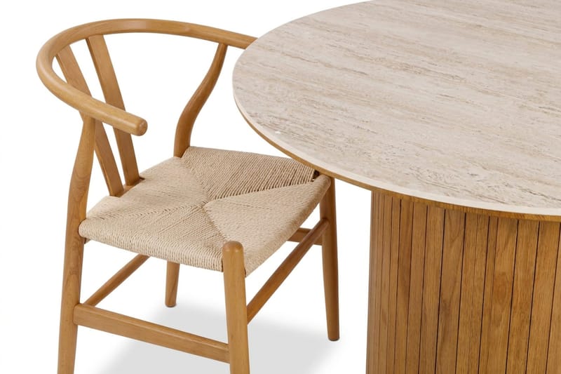 Arvo Rundt Spisebordssæt 120 cm Eg med 4 Dastoori Spisebordsstole - Eg - Møbler - Borde - Spisebordssæt