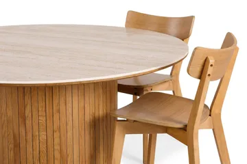 Arvo Spisegruppe rund 150 cm Eg med 6 Amelia Spisebordsstole - Eg - Møbler - Borde - Spisebordssæt