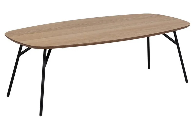 Arwina Ovalt Sofabord 120 cm med Organisk Bordplade i Eg, Brun