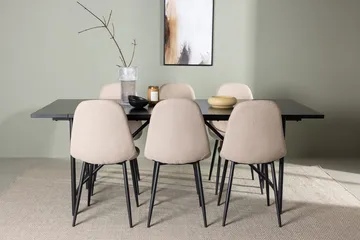 Astrid spisebord 90 cm med 6 Polar spisebordsstole - Møbler - Borde - Spisebordssæt