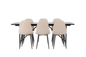 Astrid spisebord 90 cm med 6 Polar spisebordsstole - Møbler - Borde - Spisebordssæt