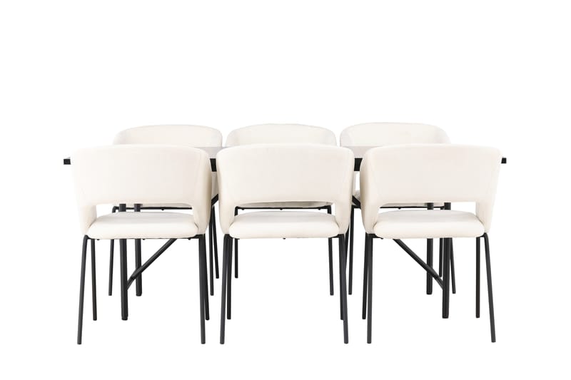 Astrid Spisebordssæt 200 cm Rektangulær med 6 Day Stole, Svart