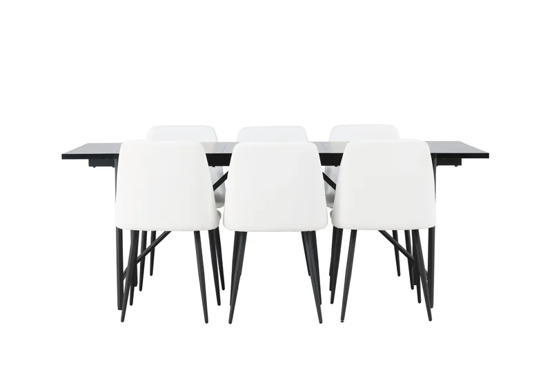 Astrid Spisebordssæt 200 cm Rektangulær med 6 Night Stole, Svart