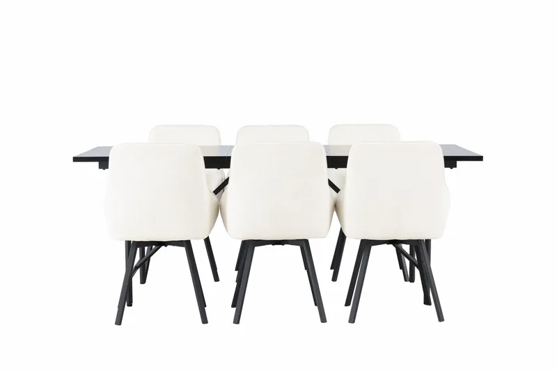 Astrid Spisegruppe 200 cm Rektangulær med 6 Rosie stole, Beige