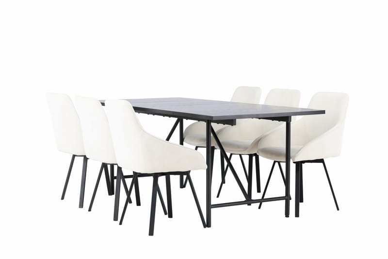 Astrid Spisegruppe 200 cm Rektangulær med 6 Rosie stole - Beige - Møbler - Borde - Spisebordssæt