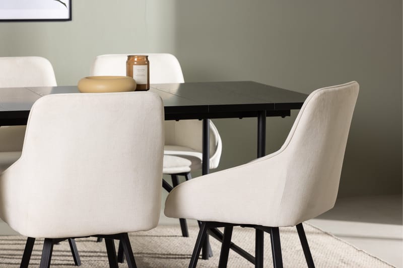 Astrid Spisegruppe 200 cm Rektangulær med 6 Rosie stole - Beige - Møbler - Borde - Spisebordssæt