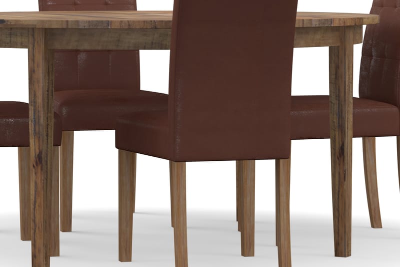 Asuma Spisebord 150 cm Rundt med 4st Viktor Spisebordsstol - Hvid - Spisebordssæt
