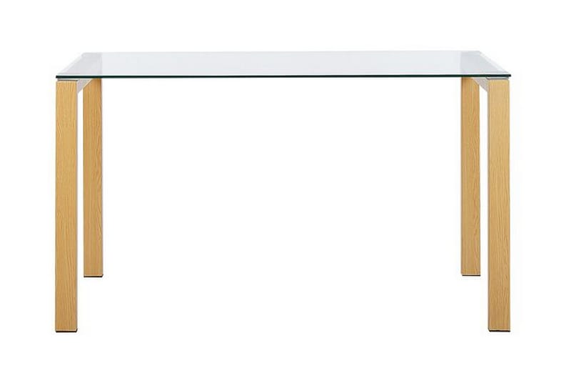Atavir Spisebord 130 cm - Glas/Lysebrun - Spisebord og køkkenbord