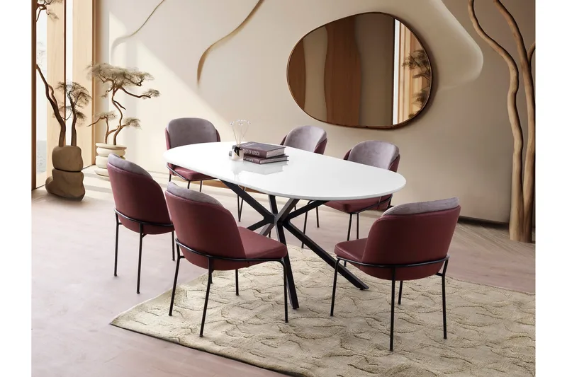 Aura Spisebord 180 cm Rektangulært - Hvid - Møbler - Borde - Spisebord og køkkenbord