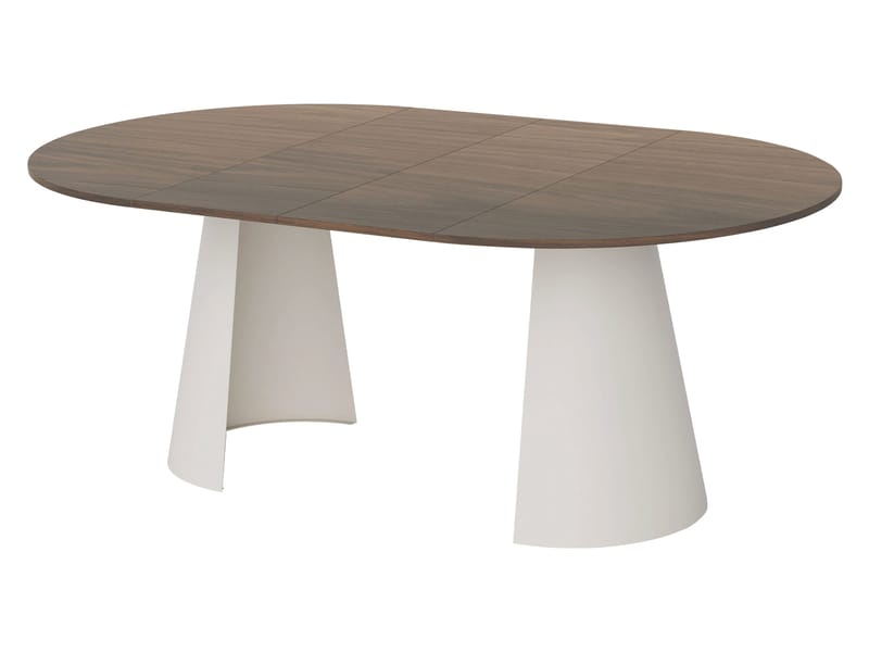 Aurion rundt spisebord med udtræk 100-176 cm - brun og kobber - Møbler - Borde - Spisebord og køkkenbord