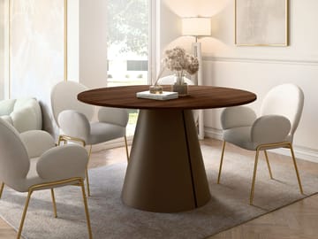 Aurion rundt spisebord med udtræk 100-176 cm - brun/kobber - Møbler - Borde - Spisebord og køkkenbord