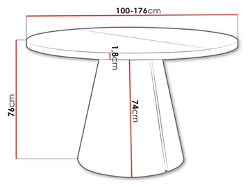 Aurion rundt spisebord med udtræk 100-176 cm - travertinbeige og matsort - Møbler - Borde - Spisebord og køkkenbord