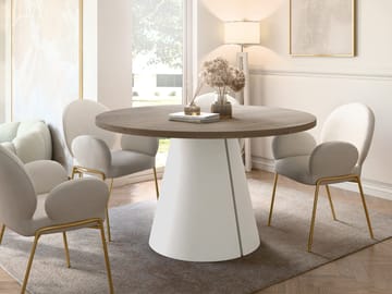 Aurion Spisebord rundt udtrækkeligt 100-174 cm - beige, lysebrun - Møbler - Borde - Spisebord og køkkenbord