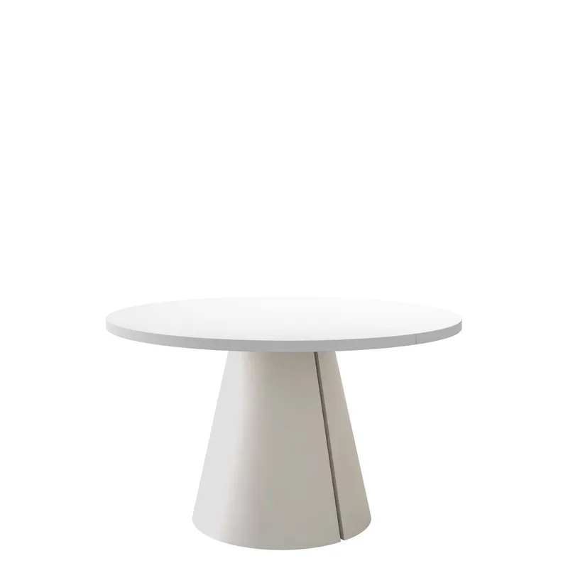 Aurion Spisebord rundt udtrækkeligt 120-196 cm - beige, hvid - Møbler - Borde - Spisebord og køkkenbord